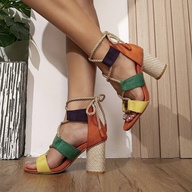 HueHarmony Color Block Heels