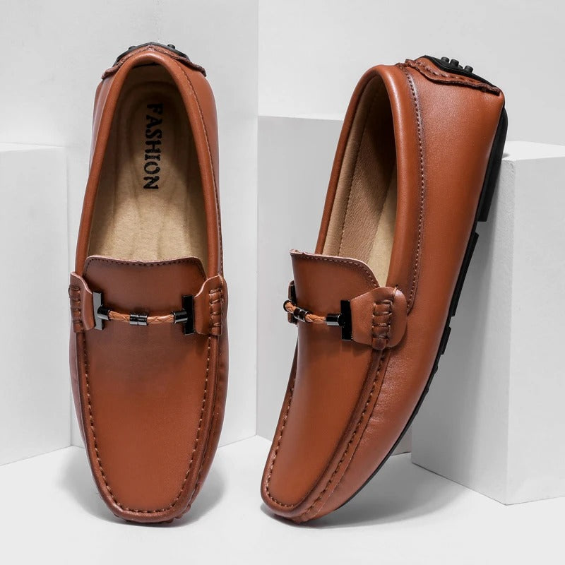 Genuine Leather Slip On Shoes